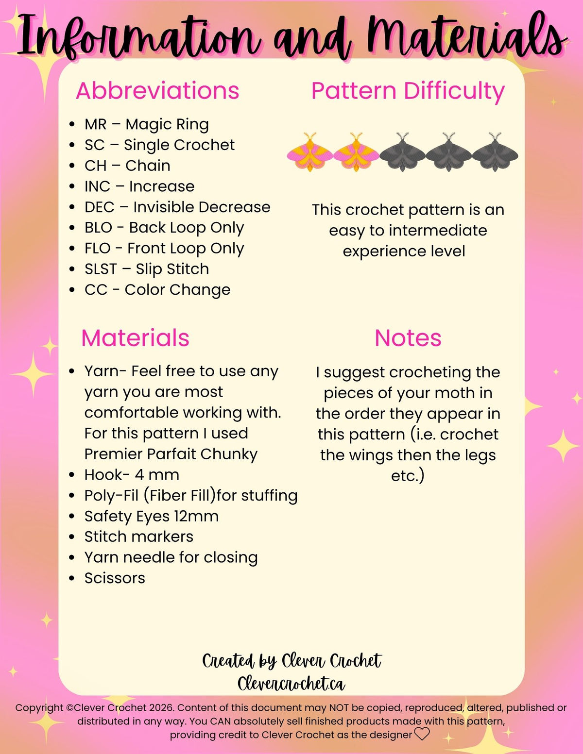 Lilla the Moth Crochet Pattern