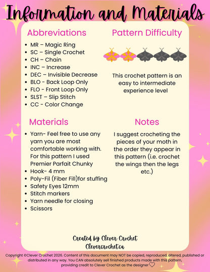 Lilla the Moth Crochet Pattern