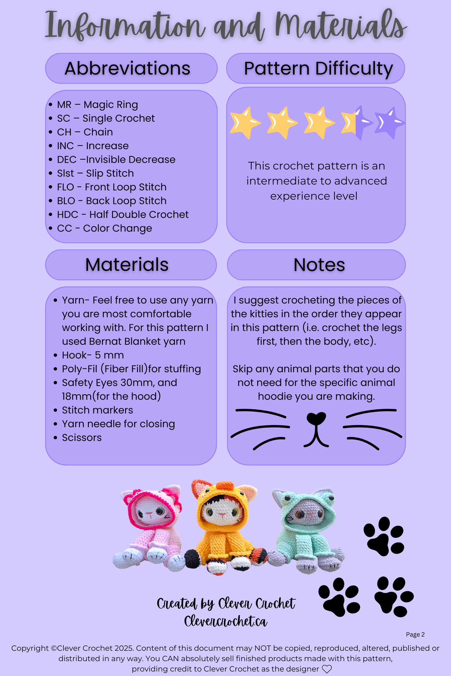 Cozy Kitties Crochet Pattern