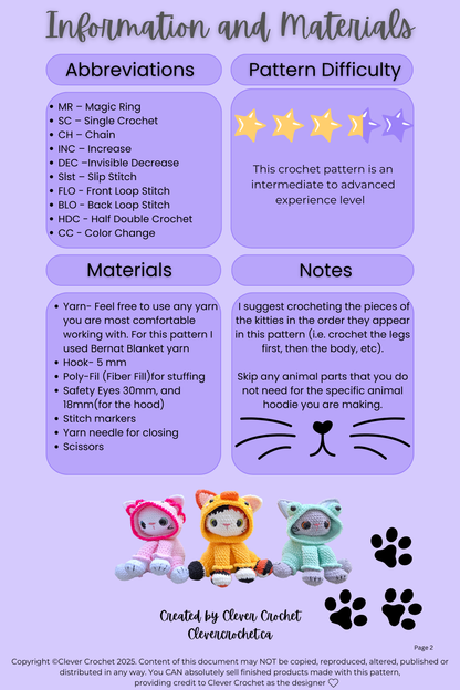 Cozy Kitties Crochet Pattern