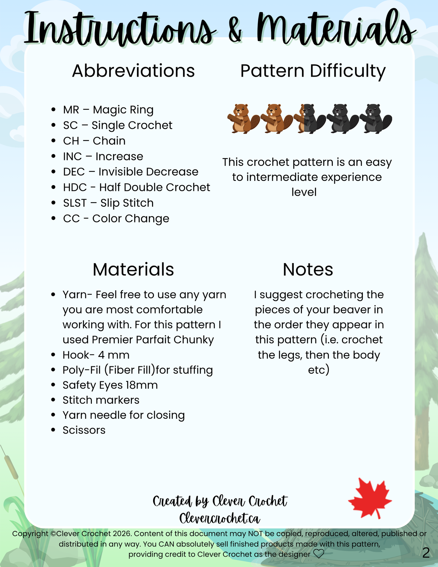 Maple the Beaver Crochet Pattern