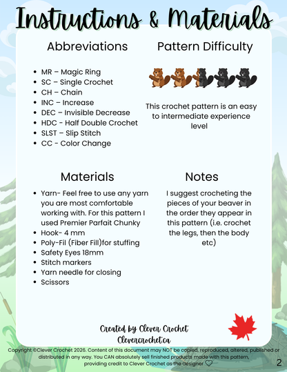 Maple the Beaver Crochet Pattern