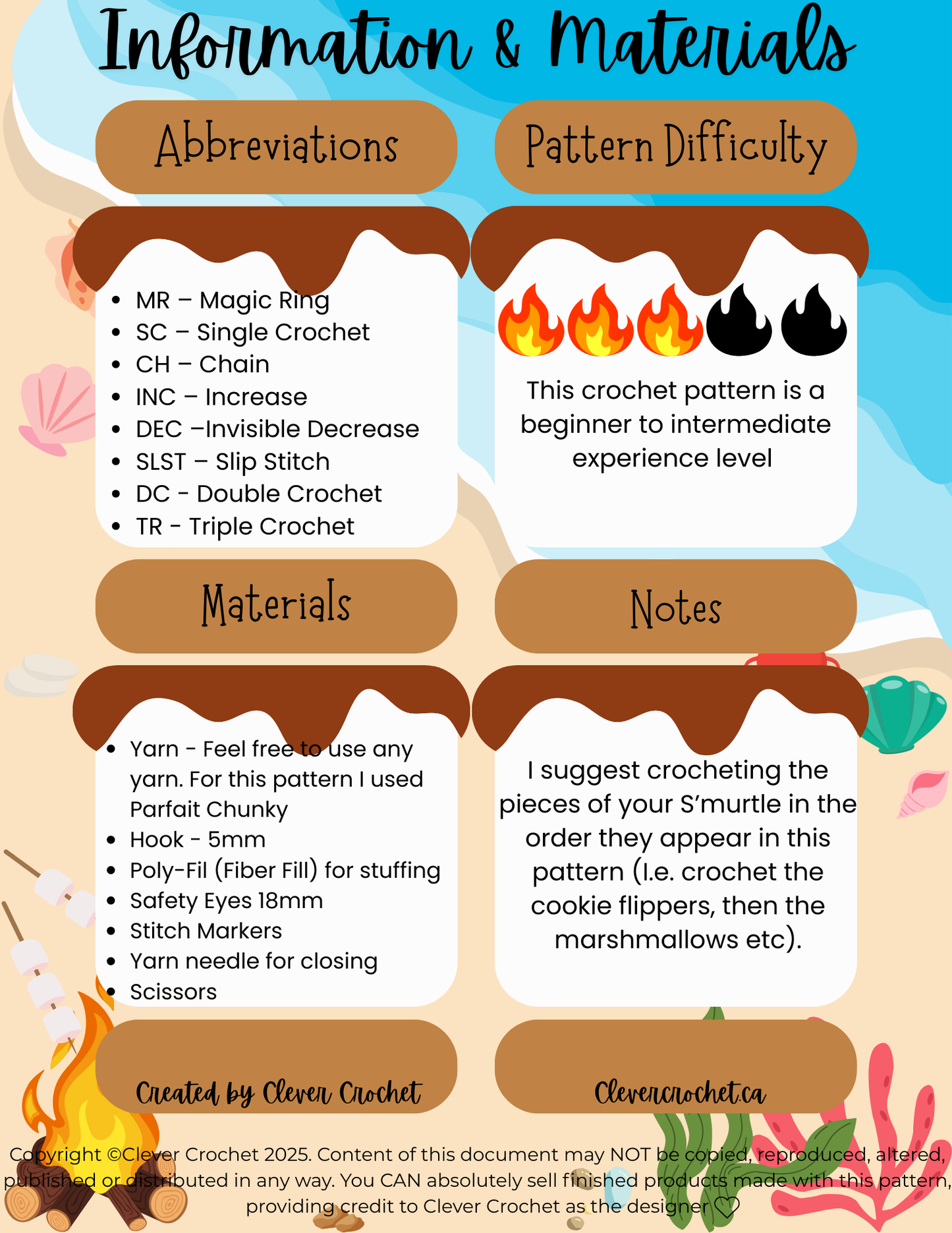 Toasty the S'murtle Crochet Pattern