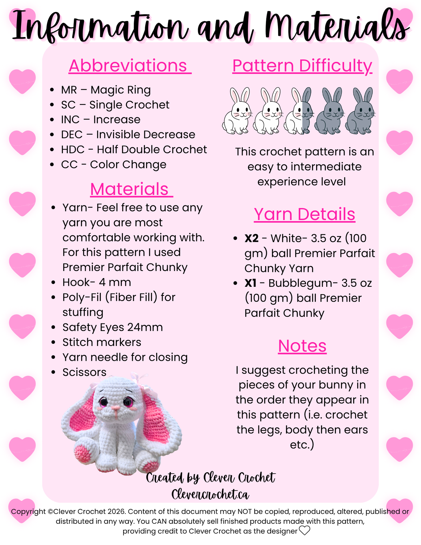 Eleanor the Bunny Crochet Pattern
