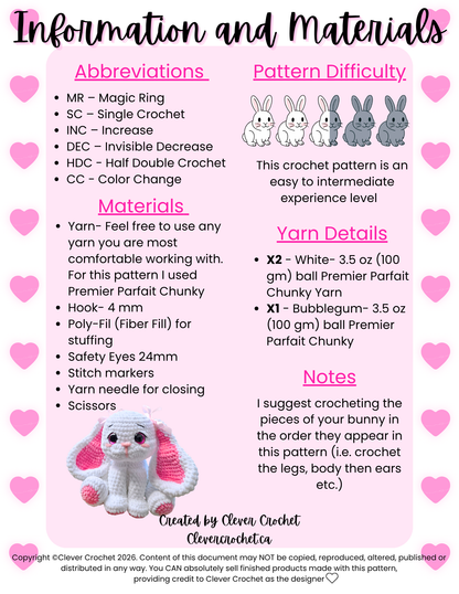 Eleanor the Bunny Crochet Pattern